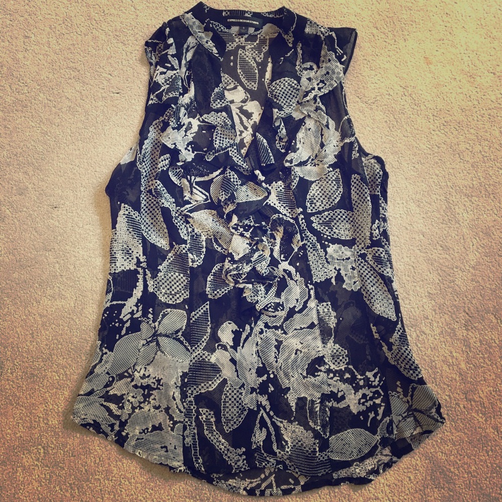 Express women's sheer sleeveless blouse